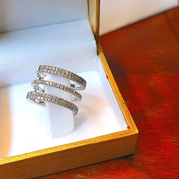 Triple band sterling silver ring - Picture 1 of 7